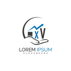 initial monogram logo With the upward progress suggested by the arrow design.
