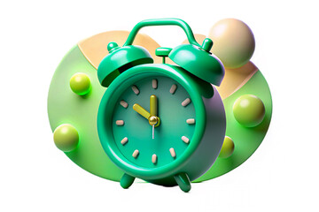 Green Alarm Clock Design Abstract Minimalist Art
