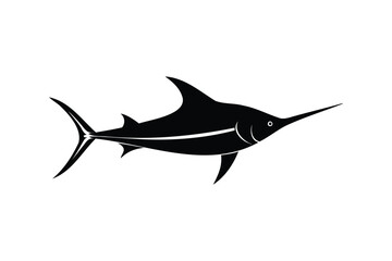 Obraz premium Marlin sea fish icon silhouette on white background