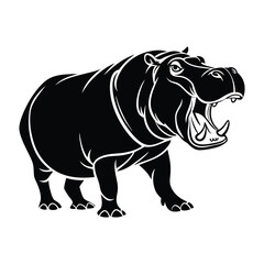 Hippopotamus silhouette Design