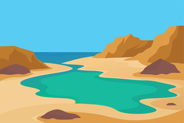 a-sandy-cove-with-rocky-cliffs-and-tide-pools-
