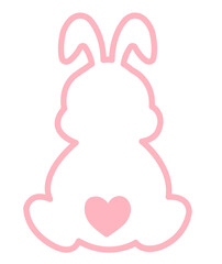 Easter bunny clip art design on plain white transparent isolated background for card, shirt, hoodie, sweatshirt, apparel, tag, mug, icon, poster or badge