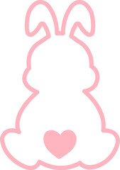 Easter bunny clip art design on plain white transparent isolated background for card, shirt, hoodie, sweatshirt, apparel, tag, mug, icon, poster or badge