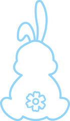 Easter bunny clip art design on plain white transparent isolated background for card, shirt, hoodie, sweatshirt, apparel, tag, mug, icon, poster or badge