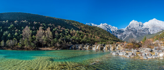 Blue moon valley in lijiang city yunan, Jade Dragon Snow Mountain, Landmark of China