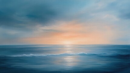 Fototapeta premium Tranquil Seaside Beauty in the Early Morning with a Gentle Glow