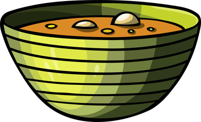 Doodle cartoon funny bowl of soup
