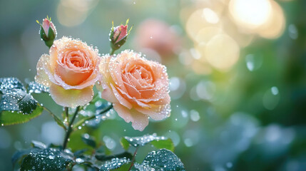 red rose with water drops