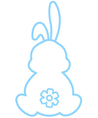 Easter bunny clip art design on plain white transparent isolated background for card, shirt, hoodie, sweatshirt, apparel, tag, mug, icon, poster or badge