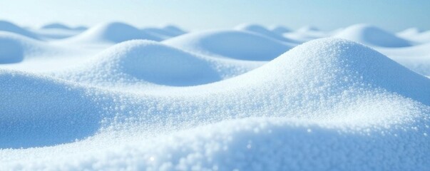 Undulating drifts of pristine, freshly fallen snow , glistening, clean