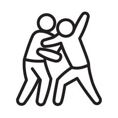 abuse icon outline collection in black and on white background