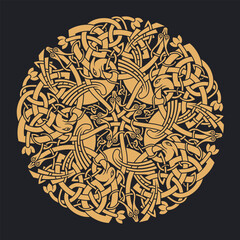 Celtic traditional knot. Geometric ethnic ornament design.