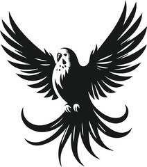 Budgerigar bird silhouette vector