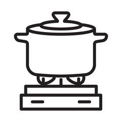 Burner Gas Stove icon outline collection in black and on white background