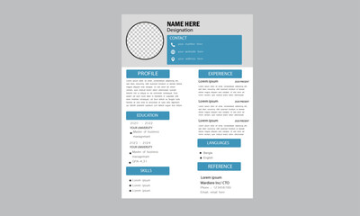 Obraz premium corporate minimal business resume design template 