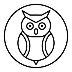 Minimalist Owl Mascot Logo Vector  Educational Icon Design in Circle Style