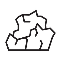 Charcoal icon outline collection in black and on white background