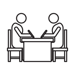 Contract signing icon outline collection in black and on white background