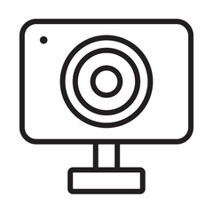 Digital Webcam icon outline collection in black and on white background
