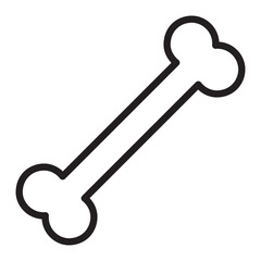 Dog bone icon outline collection in black and on white background