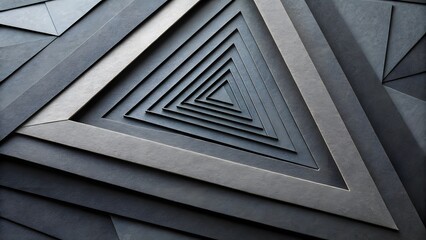 Obraz premium Abstract Dark Gray and Silver Geometric Triangle Tunnel Background