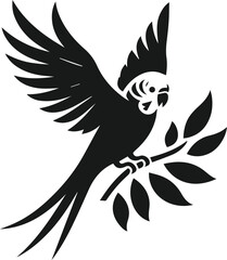 Budgerigar bird silhouette vector