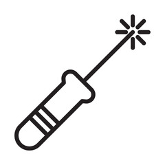 laser icon outline collection in black and on white background