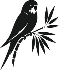 Budgerigar bird silhouette vector