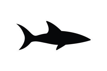 Obraz premium Shark fin silhouette on white background