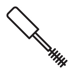 Mascara brush icon outline collection in black and on white background