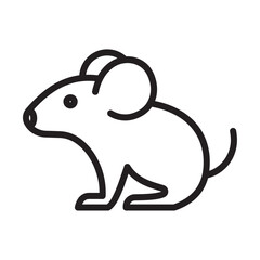 Mouse animal icon outline collection in black and on white background