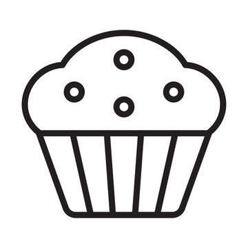 recommend clip art: Muffin Icon outline collection in black and on white background