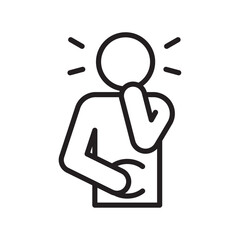 Nausea icon outline collection in black and on white background