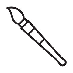 Paint brush icon outline collection in black and on white background
