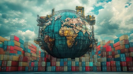 Surreal dreamlike interpretation of tariffs choking the global economy