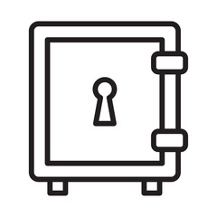 Safe Box Icon outline collection in black and on white background