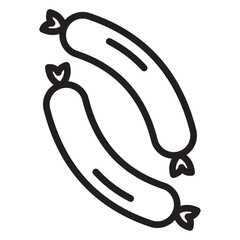 sausages icon outline collection in black and on white background
