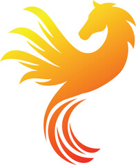 phoenix horse with fiery red color