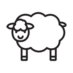 sheep icon outline collection in black and on white background