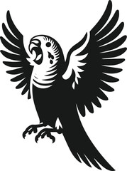 Budgerigar bird silhouette vector