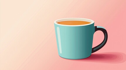 Pastel Mug of Tea, Soft Background