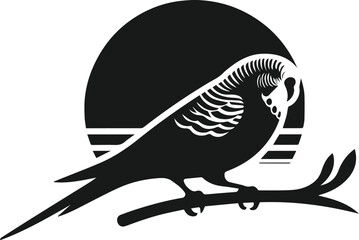 Budgerigar bird silhouette vector