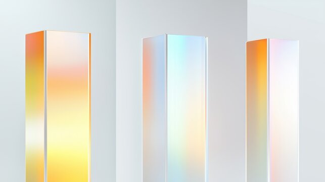 Futuristic abstract skyscraper facade pattern blending sleek mirrored surfaces, distorted window reflections, and vibrant holographic lighting effects., copy space for text - urban