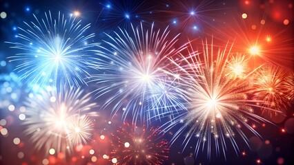Fototapeta premium 4th july fireworks in the night sky
