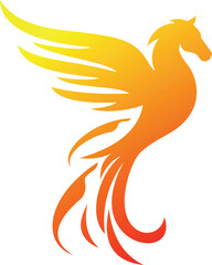 phoenix horse with fiery red color