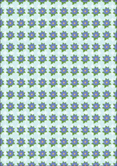 Blue floral bloom fabric seamless pattern flower wrapping paper vector