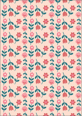 Flower Fabric Floral Wrapping Paper Vector