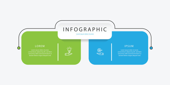 2 step infographic template vector element with line style and 2 column suitable for business information and banner presentation