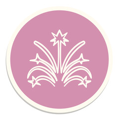 Stylized one-line drawing of a bursting firework with sparks, designed using a single continuous stroke.