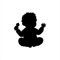 Flat design baby silhouette